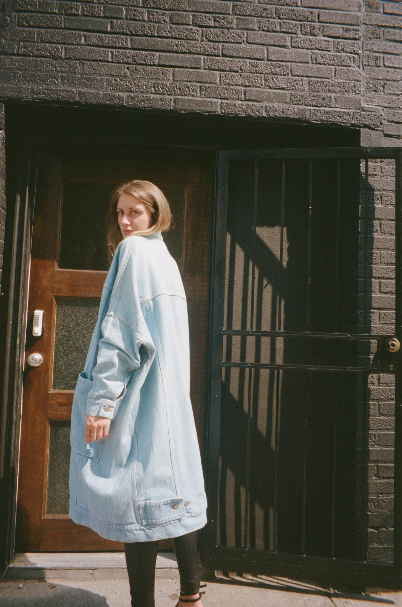 eckhaus latta big jean jacket