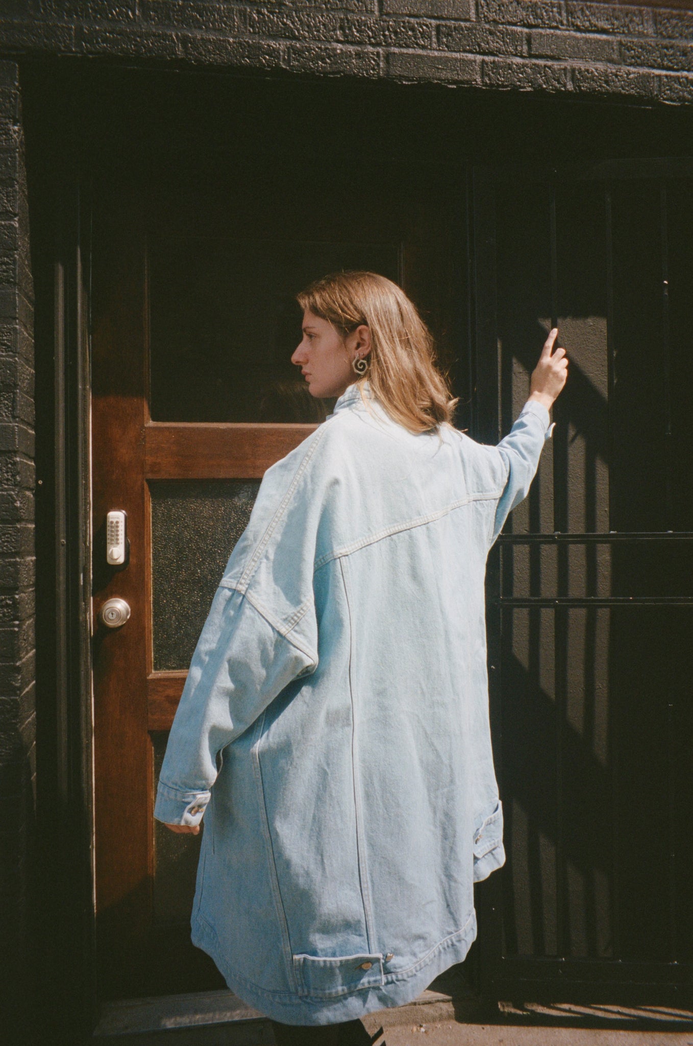 eckhaus latta big jean jacket