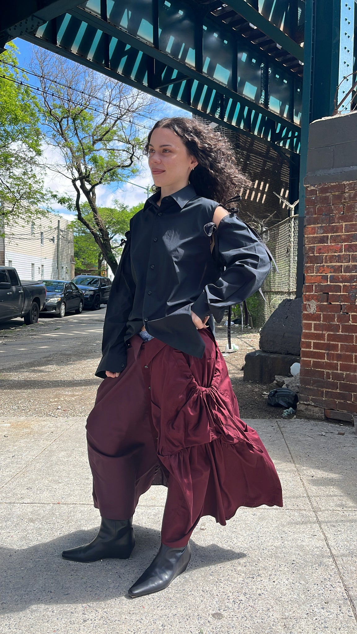 shkirt in wine stripe