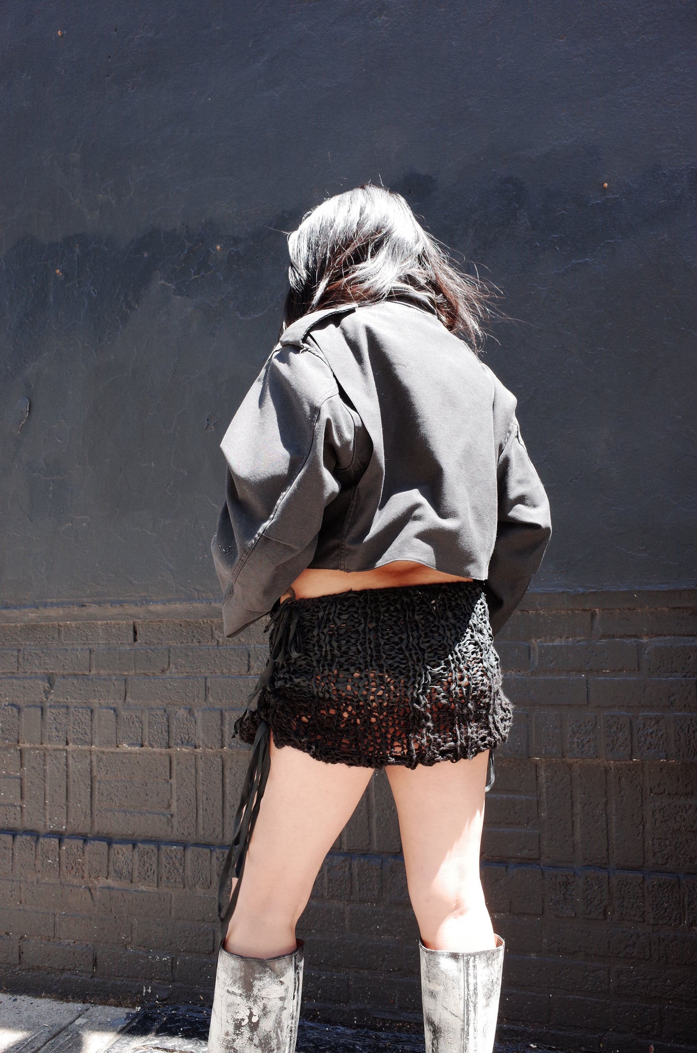 REWORK CROP FATIGUE JACKET BLACK