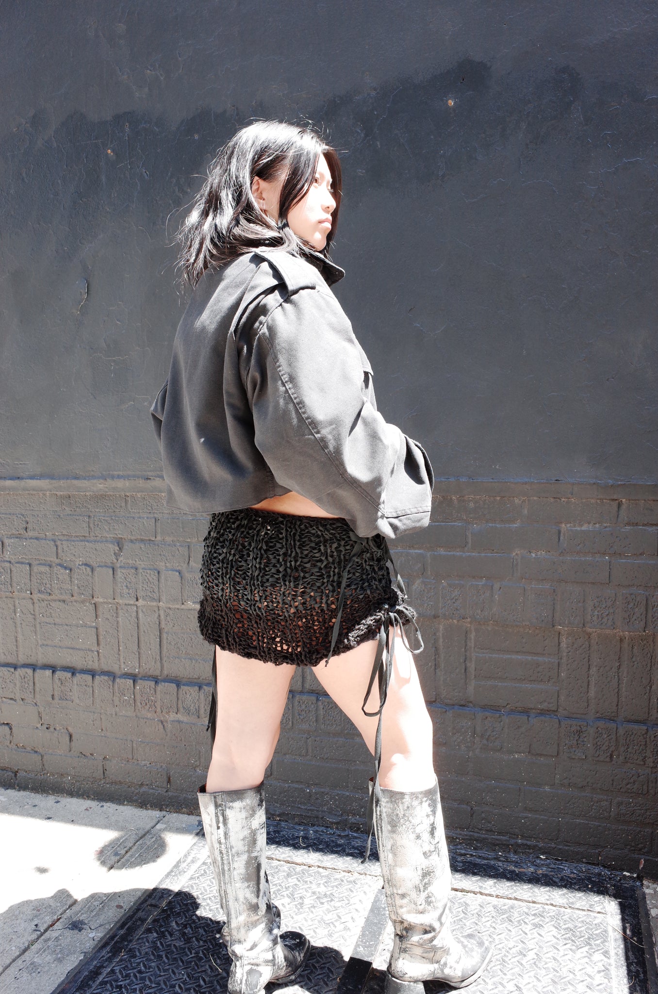 REWORK CROP FATIGUE JACKET BLACK