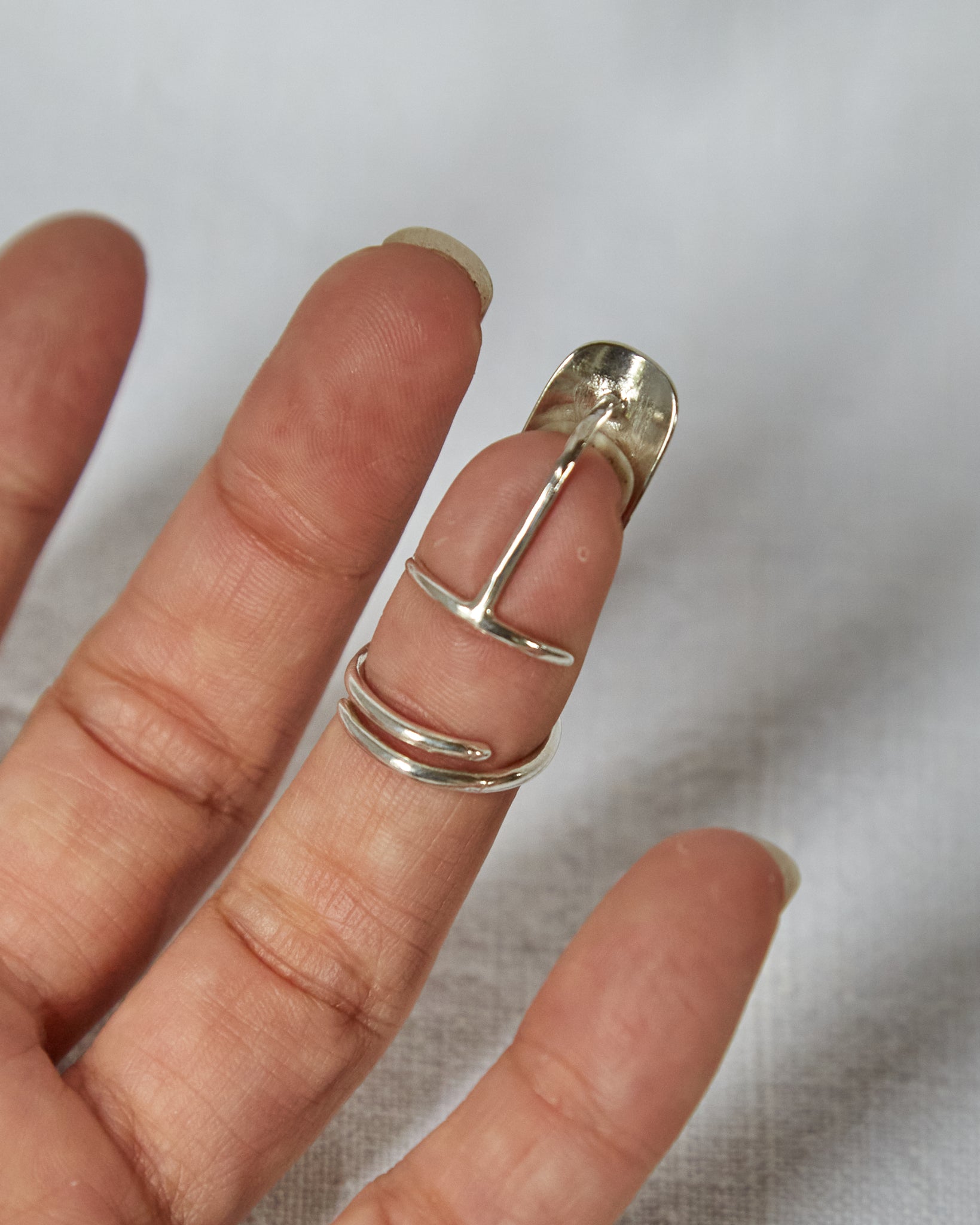 silver nail ring