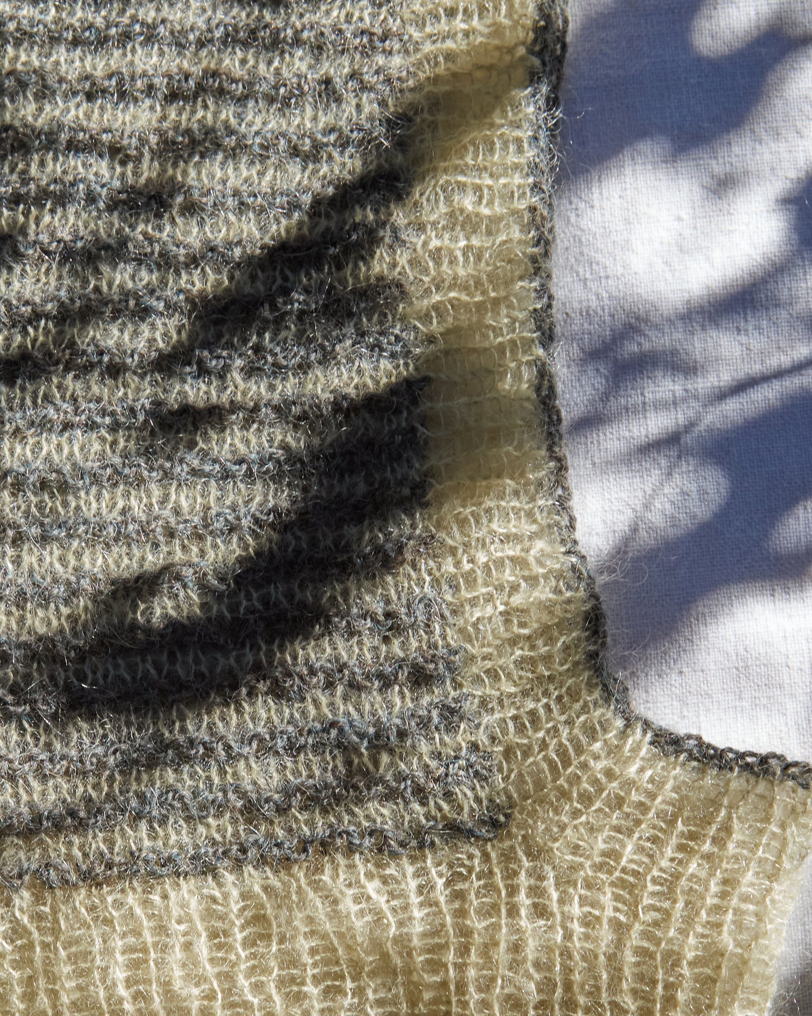 cream and grey mohair balaclava