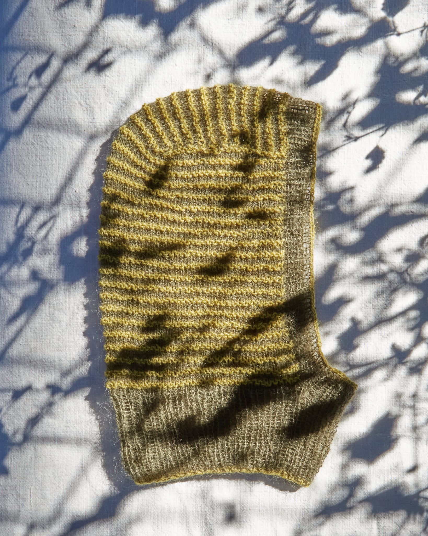 green and grey mohair balaclava