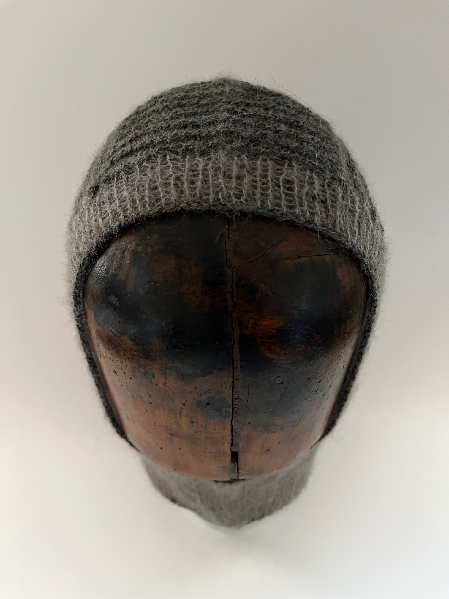 tonal grey mohair balaclava