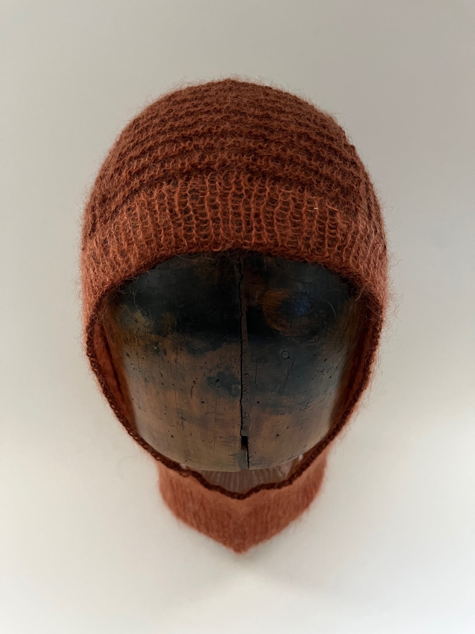 tonal rust mohair balaclava