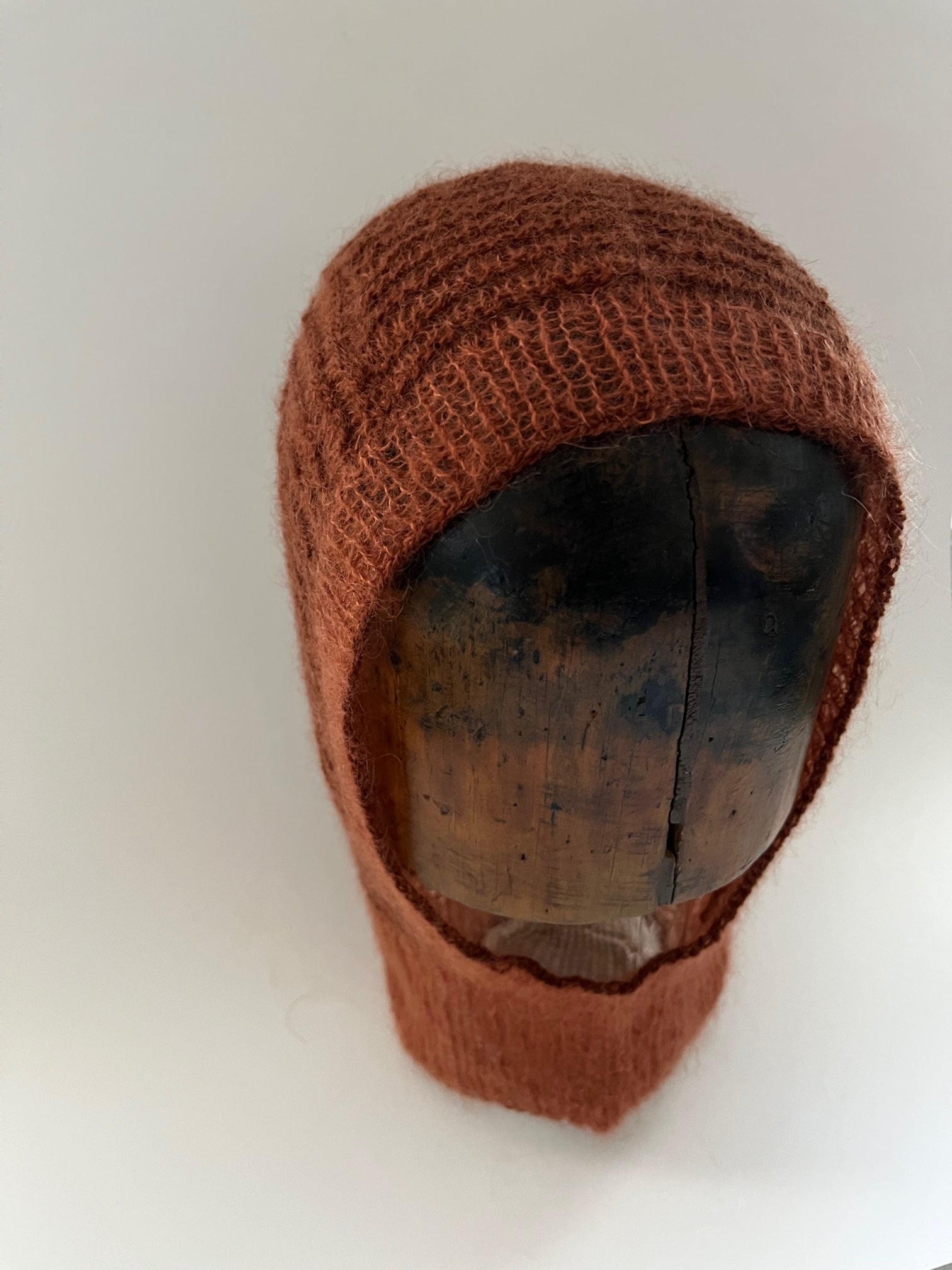 tonal rust mohair balaclava