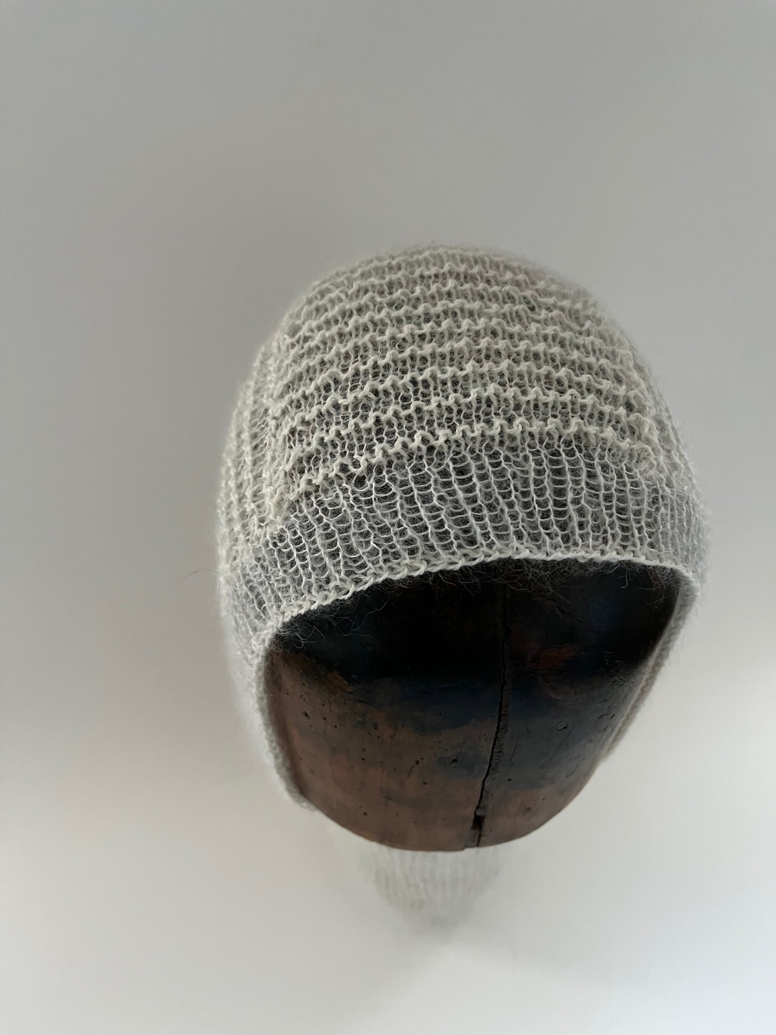 tonal ivory mohair balaclava